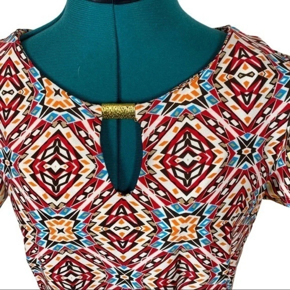 Emma & Michelle bold geometric print‎ sheath dress size Small